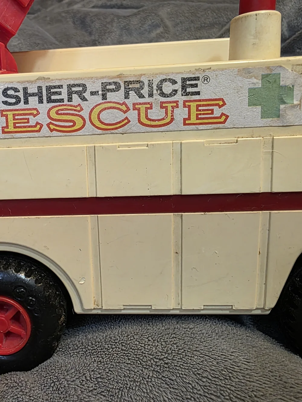 Fisher-Price Rescue Truck Toy- Vintage- Red and Cream